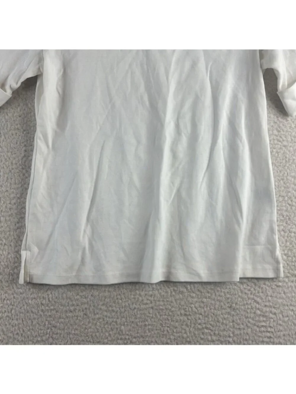 NWT Karen Scott Womens White Cotton Half Sleeve Boat Neck Top Petite Size PP